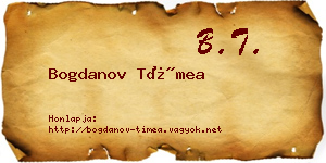 Bogdanov Tímea névjegykártya