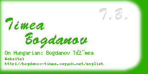 timea bogdanov business card